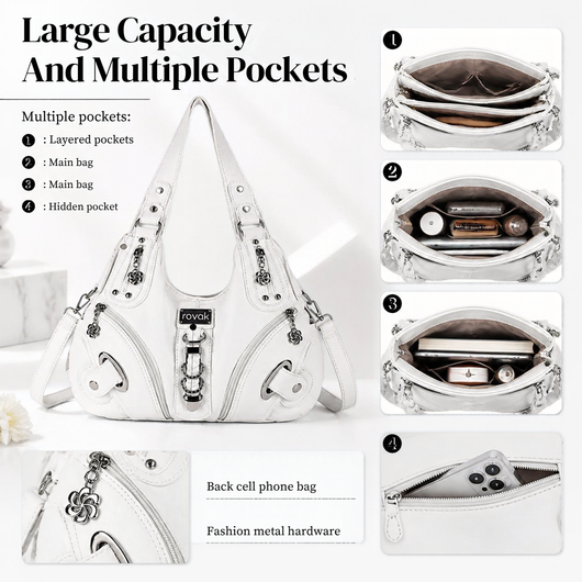Vintage Studded Hobo Bag