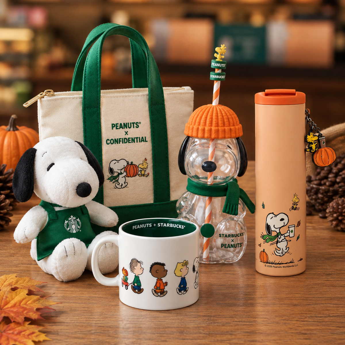 Snoopy autumn drinkware and accessories collection